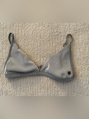Billabong Tanlines Black & White Triangle Bikini Top Size Large